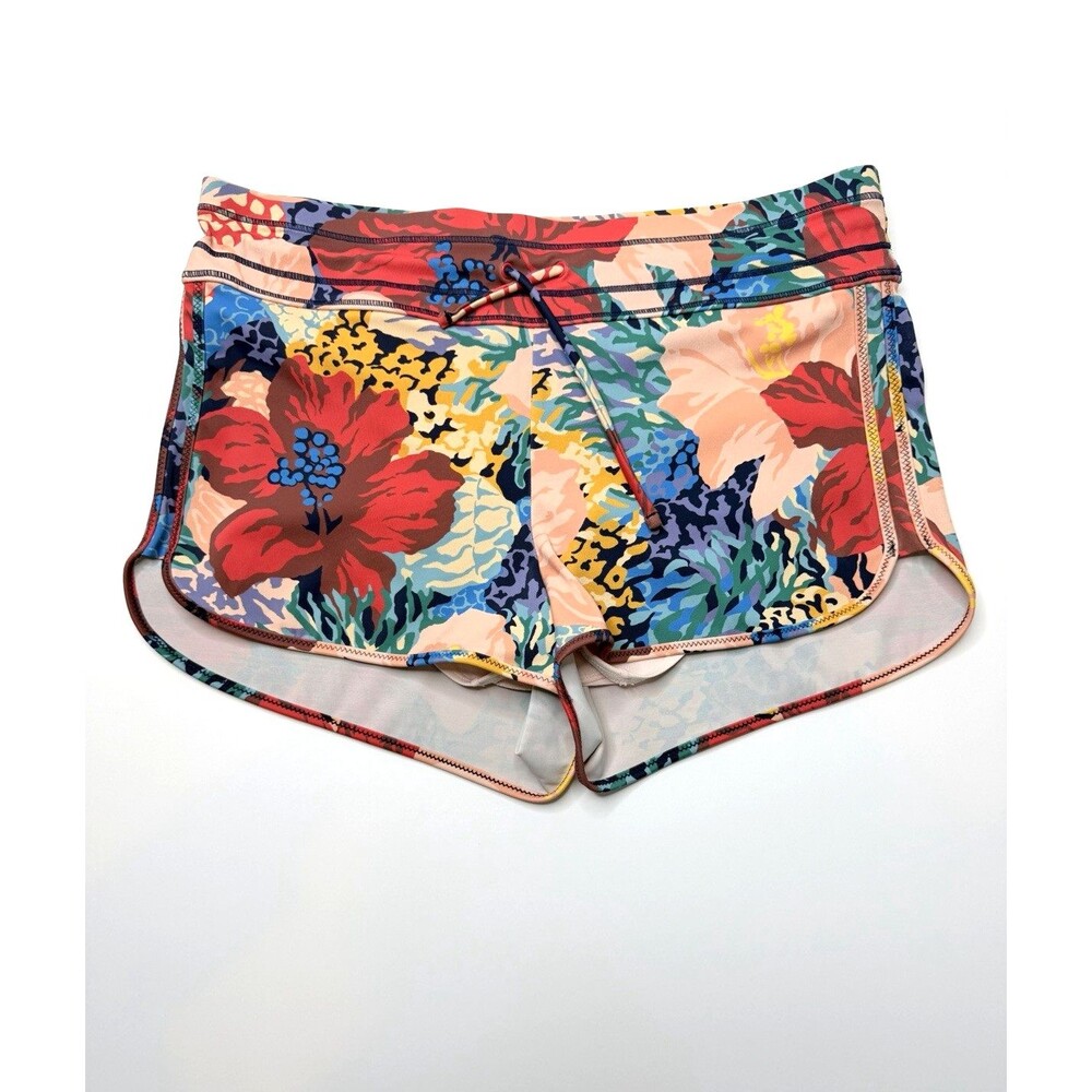 Athleta Floral Running Shorts Womens XS Tropical Print Drawstring Athletic Activ
